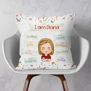 Affirmations I Am Kind I Am Loved - Personalized Pillow