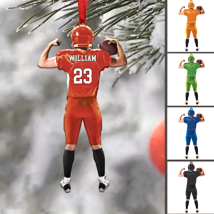 American Football -Personalized Christmas Ornament Gift For Football Player Football Mom Grandma