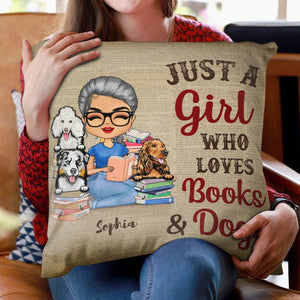 All I Need Is Books & Dogs - Reading Gift - Personalized Custom Pillow