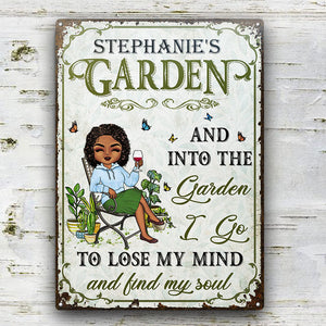 And Into The Garden I Go Gardening Vertical - Garden Sign - Personalized Custom Classic Metal Signs