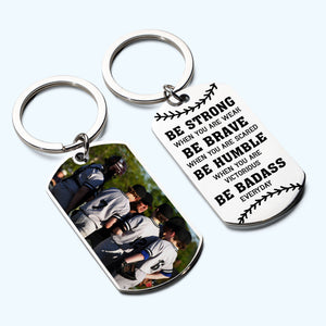 Be Strong Be Brave - Personalized Engraved Stainless Steel Keychain