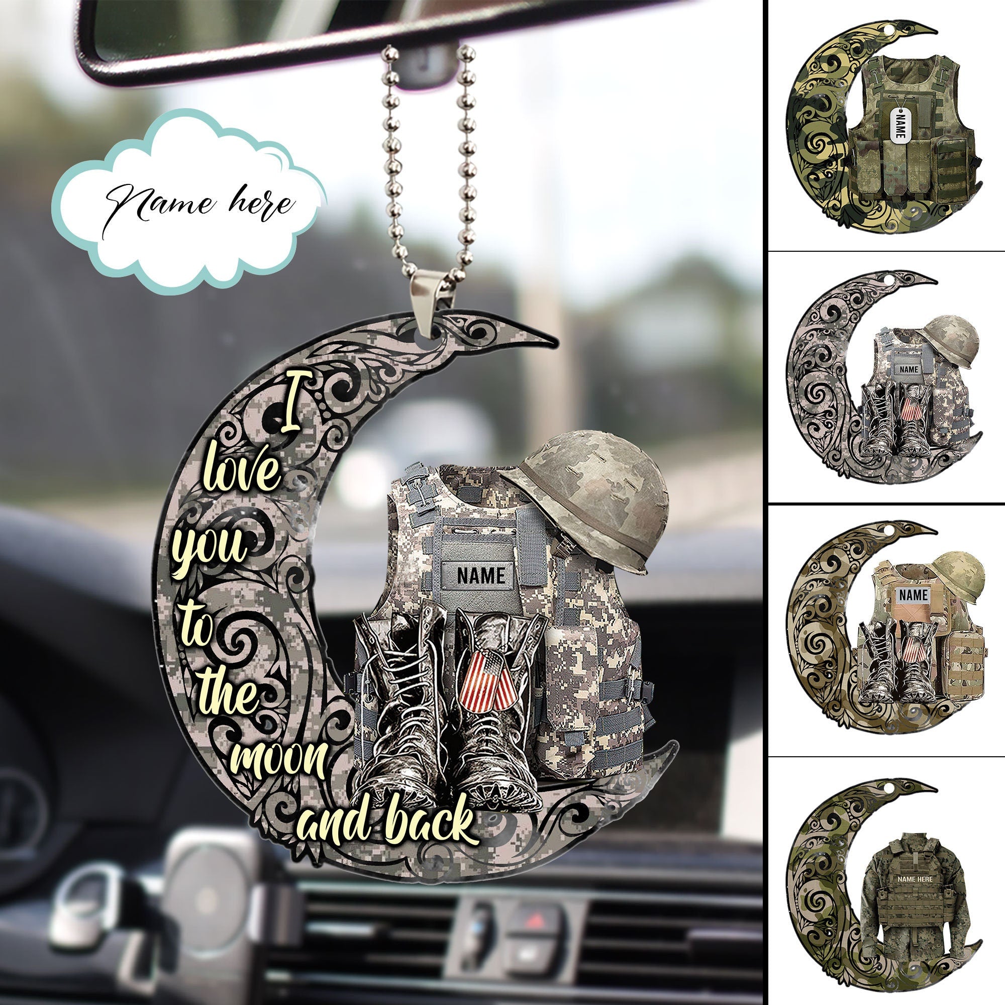 Custom Veteran Soldier Backpack Boost Military Army Ornament