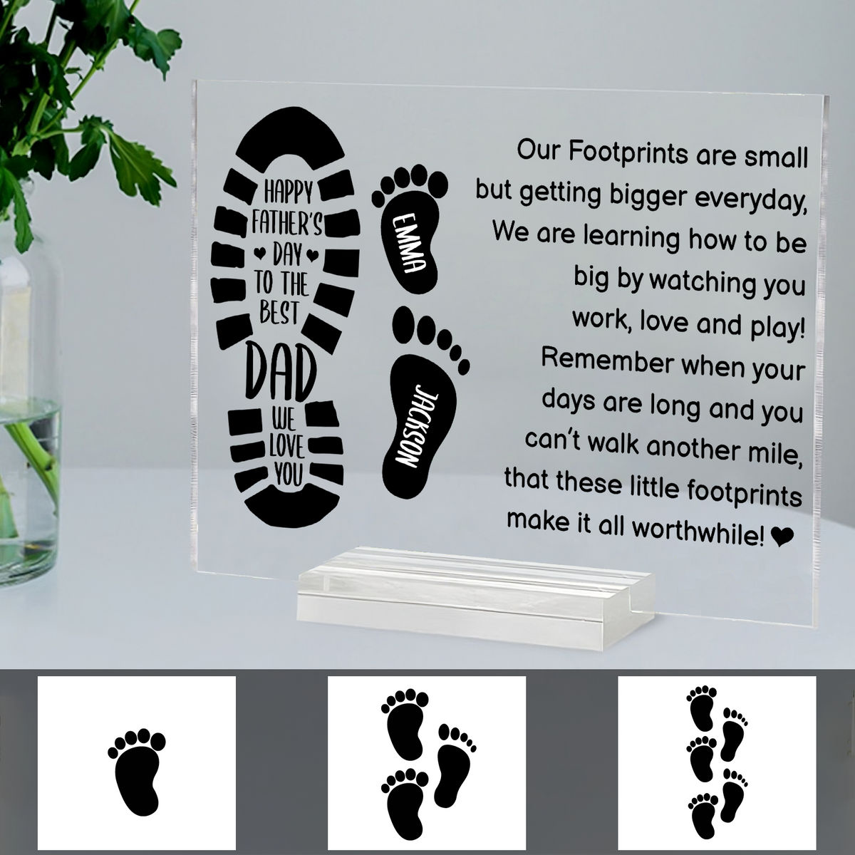 Father's Day Gift - Father & Daughters/Sons - Our Footprints are small but getting bigger everyday
