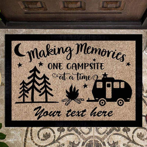Making Memories One Campsite Outdoor Doormat For Camper, RV Camping Gift
