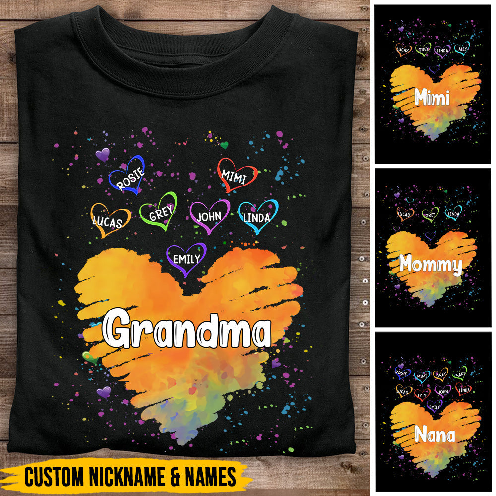 Cute Sweetheart Grandkids Grandma Mom Personalized T-shirt
