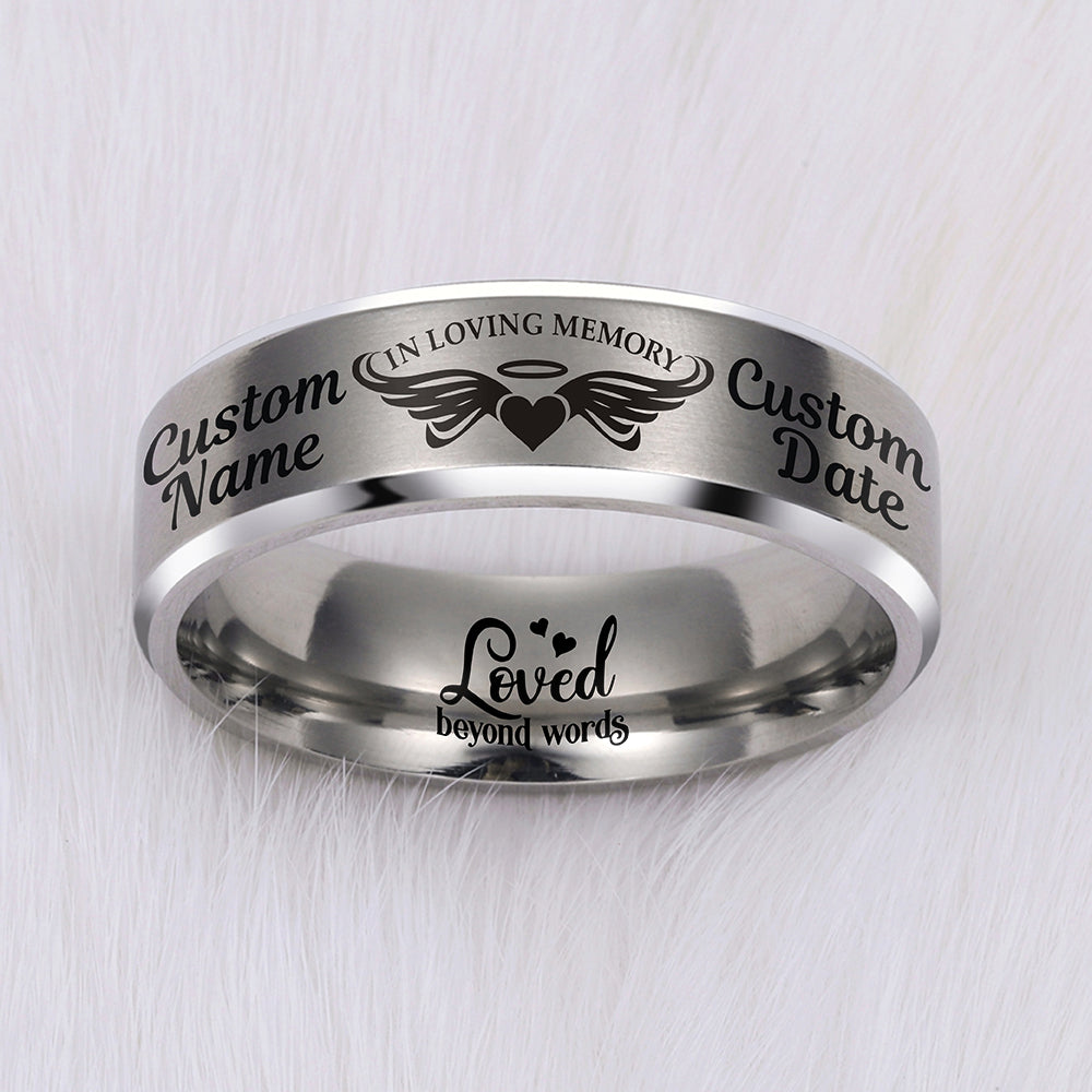 Personalized In Loving Memory Engraved Ring
