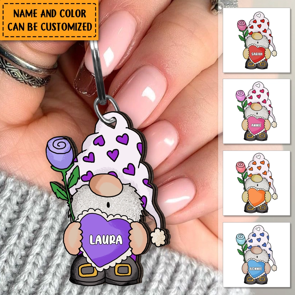 Personalized Lovely dwarf Gift Custom Name&Color STAINLESS STEEL Keychain