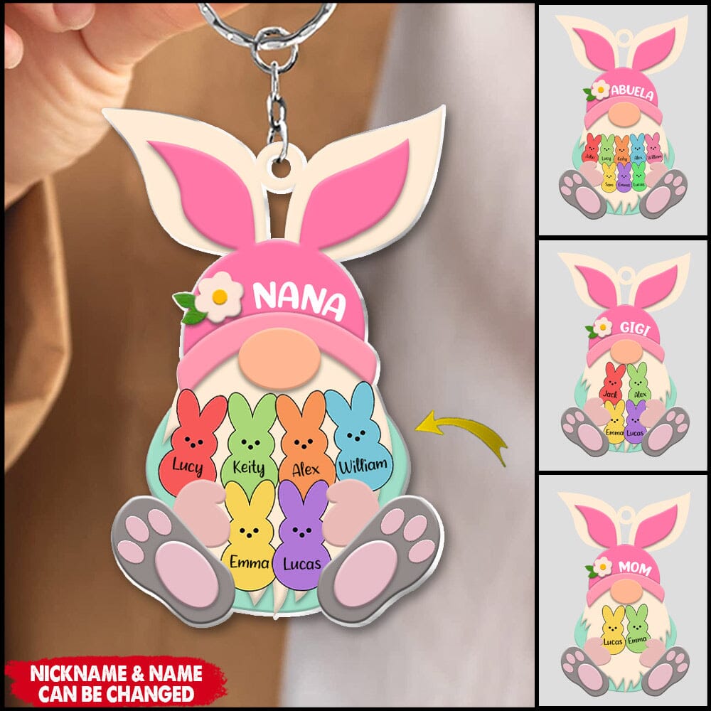Easter Grandma Mom Kids Personalized Acrylic Keychain