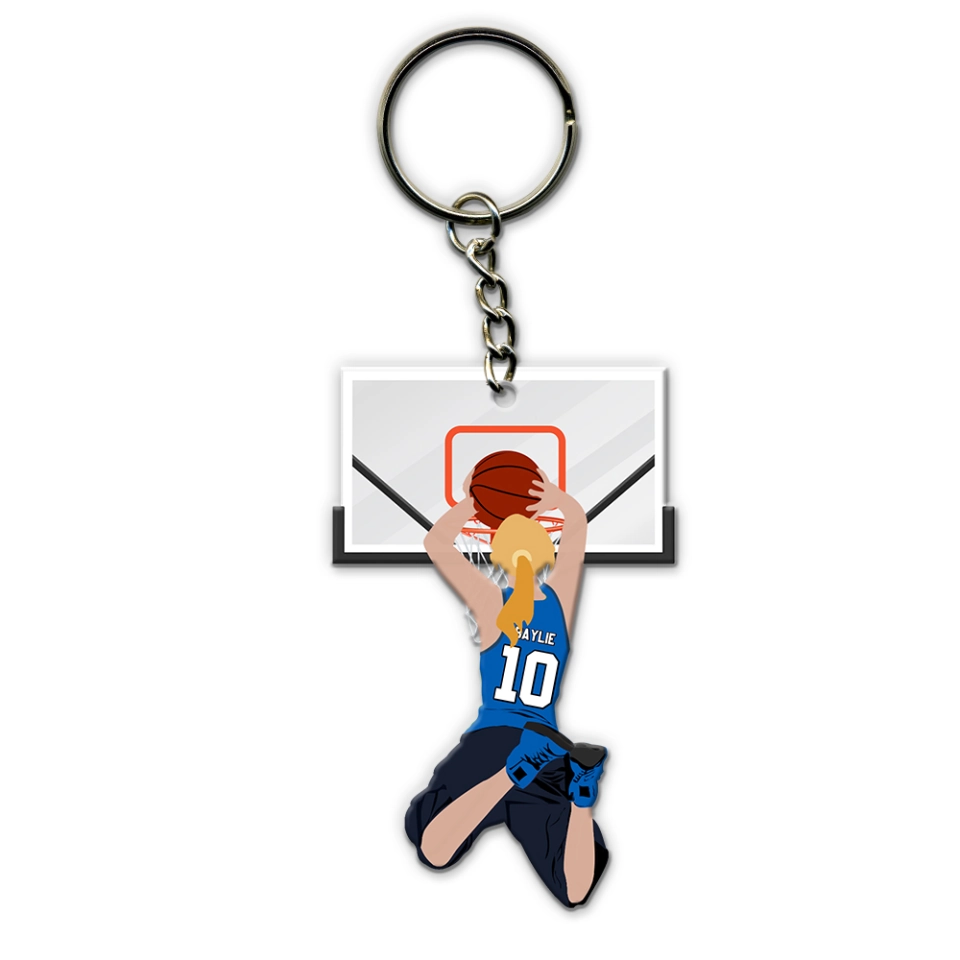 Personalized Basketball Slam Dunk Shaped Keychain For Basketball Lovers