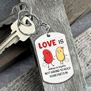 (Photo Inserted) Love Is Not Having To Hold Your Farts In - Personalized Keychain