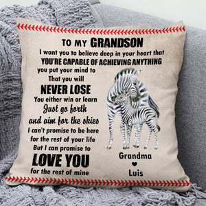 Personalized Animal Grandson Grandma Grandpa Hug This Pillow