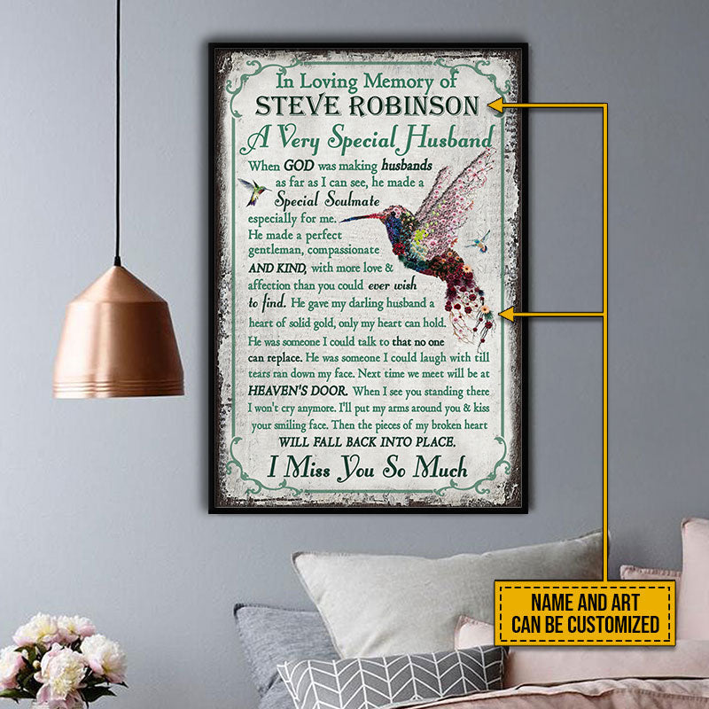 In Loving Memory Of Husband Horizontal Poster