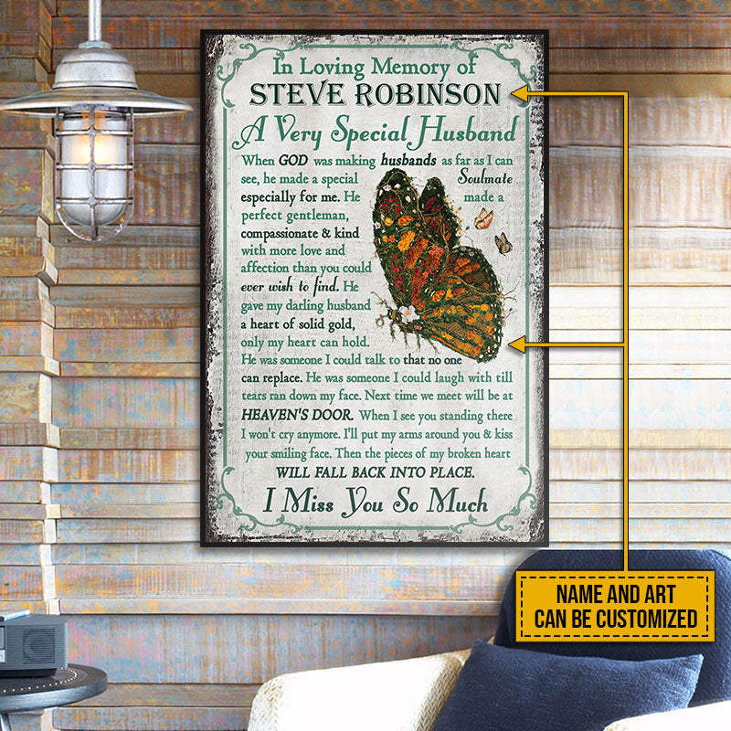 In Loving Memory Of Husband Horizontal Poster