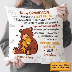 Personalized Mom Grandma Bear Drawing Pillowcase