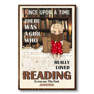 Reading Girl Once Upon A Time - Personalized Custom Poster
