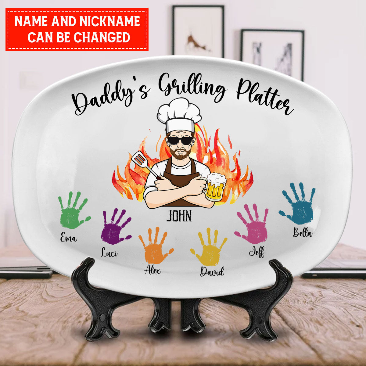 Daddy's Grilling Platter Personalized Gift For Grandpa Dad Papa