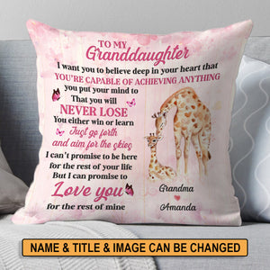 Personalized Animal Granddaughter Grandma Grandpa Hug This Pillow
