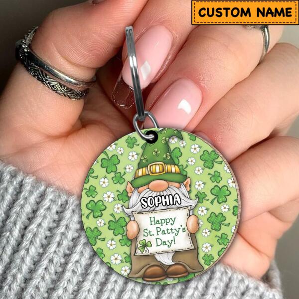 Personalized Clover & Dwarf Custom Name STAINLESS STEEL Keychain
