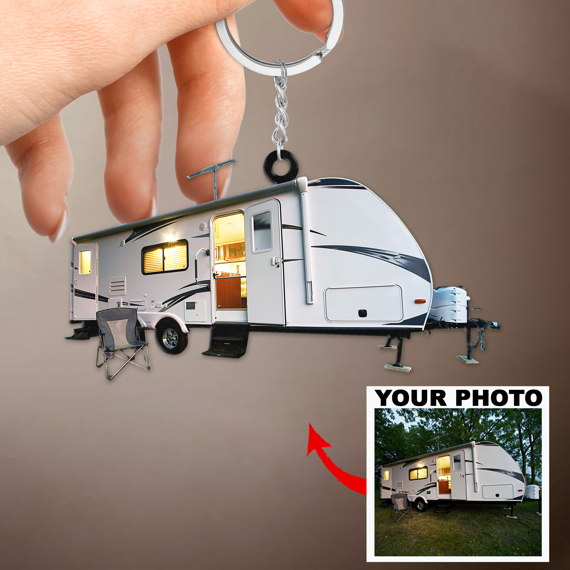 Personalized Camping Rvs Keychain - Custom Your Photo Keychain