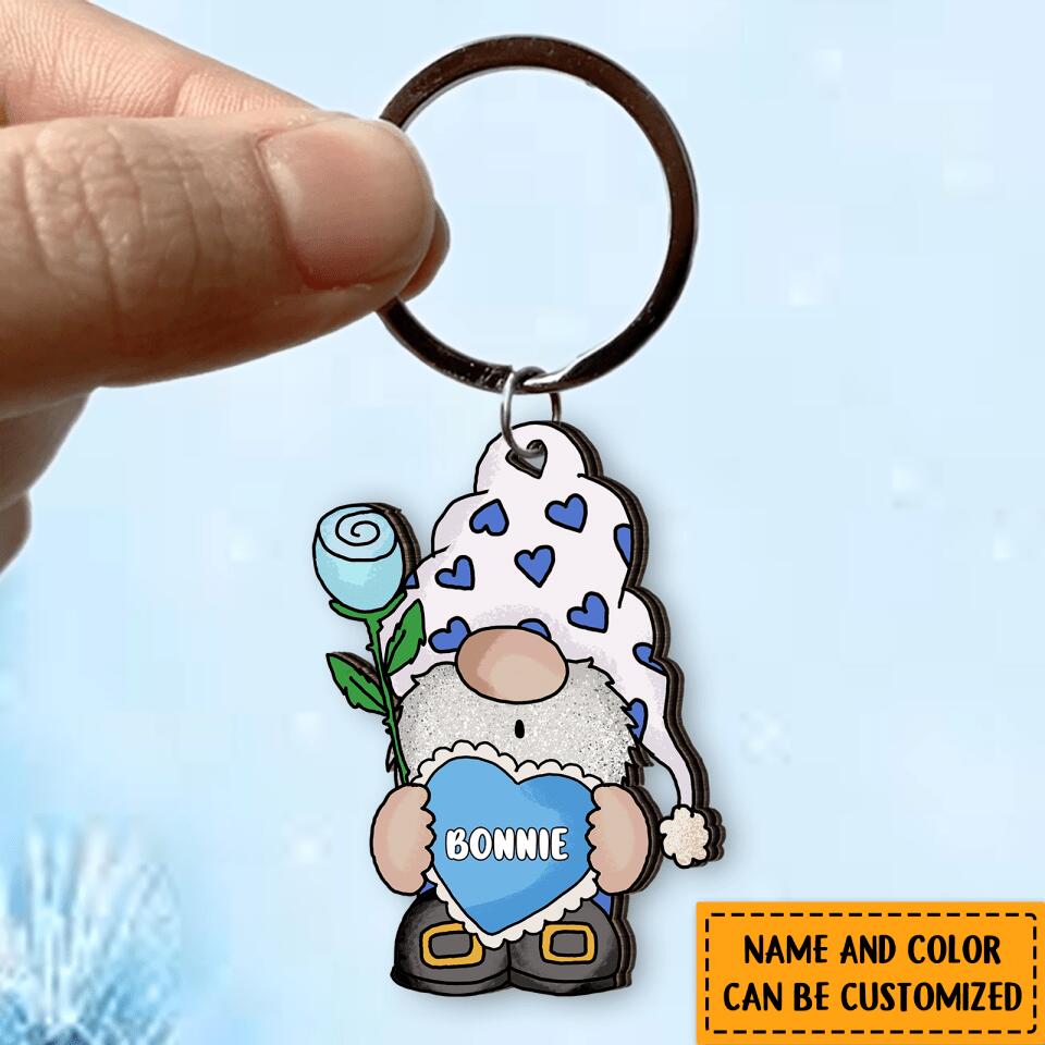 Personalized Lovely dwarf Gift Custom Name&Color STAINLESS STEEL Keychain