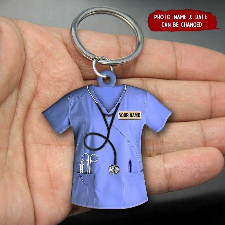Personalized Nurse Scrubs - Gift for nurse Acrylic Keychain or Ornament