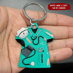 Personalized Nurse Scrubs - Gift for nurse Acrylic Keychain