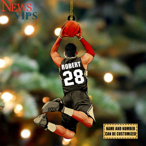 Personalized Basketball Player Acrylic Christmas Ornament For Basketball Lovers