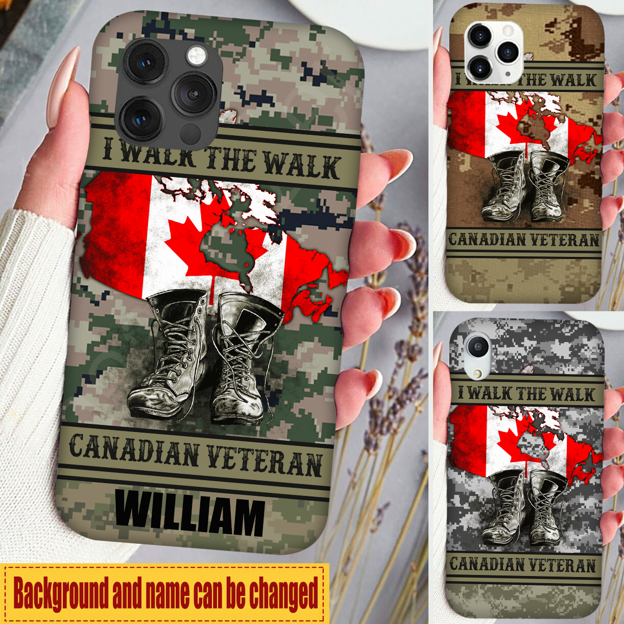 PERSONALIZED CANADIAN VETERAN PHONE CASE