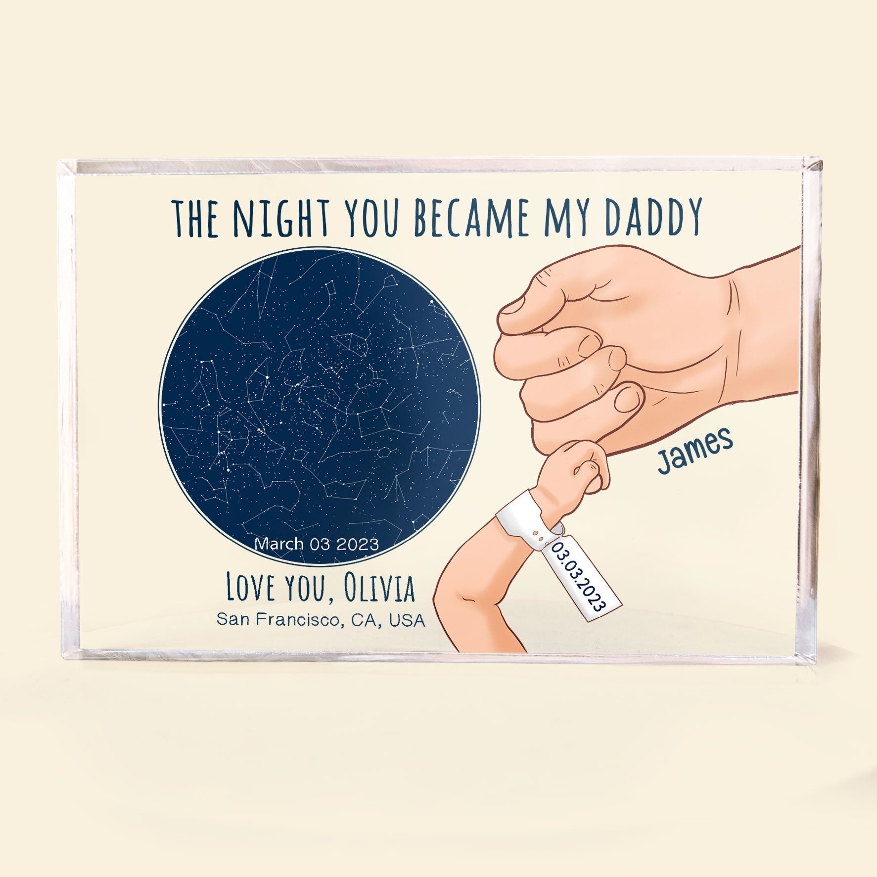 The Night You Became My Daddy - Personalized Rectangle Acrylic Plaque