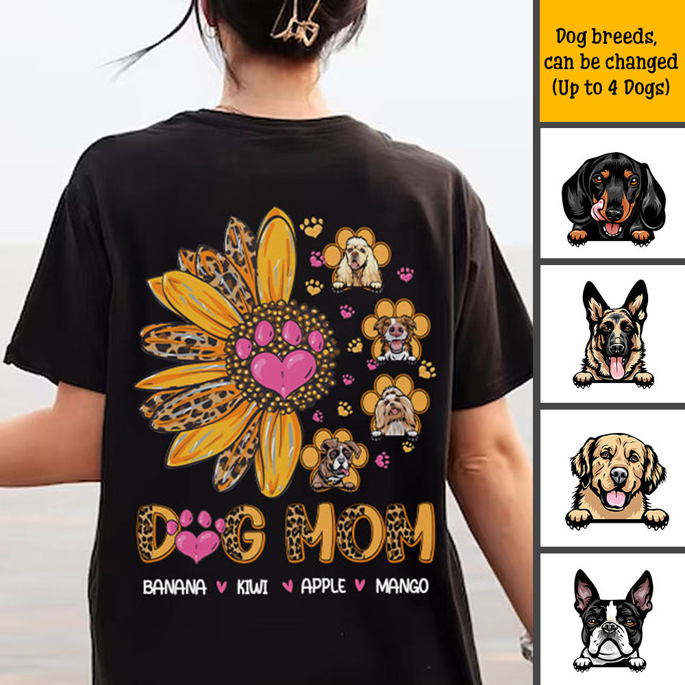 Paw Print Sunflower Dog Mom T Shirt DIY Gift For Dog Lovers