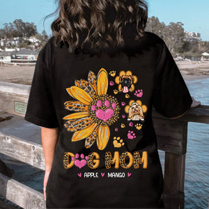 Paw Print Sunflower Dog Mom T Shirt DIY Gift For Dog Lovers