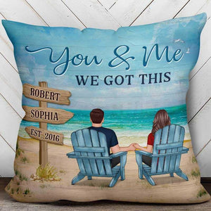 Together Built Life Couple Back View Personalized Pillow (Insert Included)