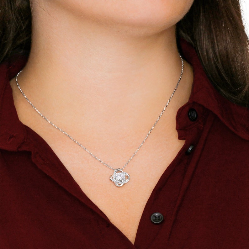 Personalized Necklace Gift For Badass Bestie Love Knot Necklace With Message Card And Box