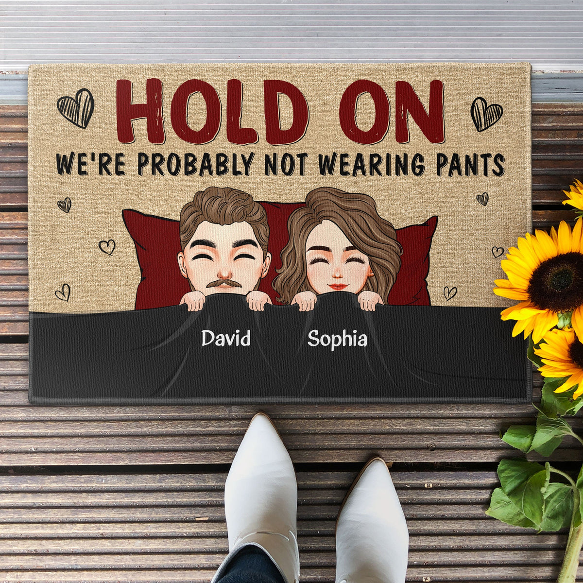 We're Probably Not Wearing Pants - Personalized Doormat - Home Decor, Funny Gift For Couple, Husband, Wife, Lover, Boyfriend, Girlfriend