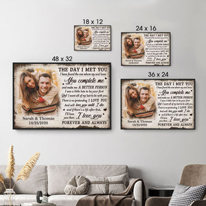 The Day I Met You, Personalized Poster, Anniversary Gift For Couple, Custom Photo