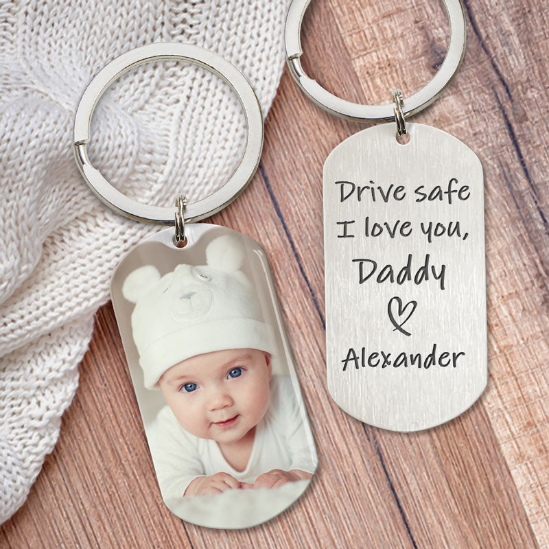 Drive Safe I Love You, Personalized Keychain, Gifts For Him, Custom Photo