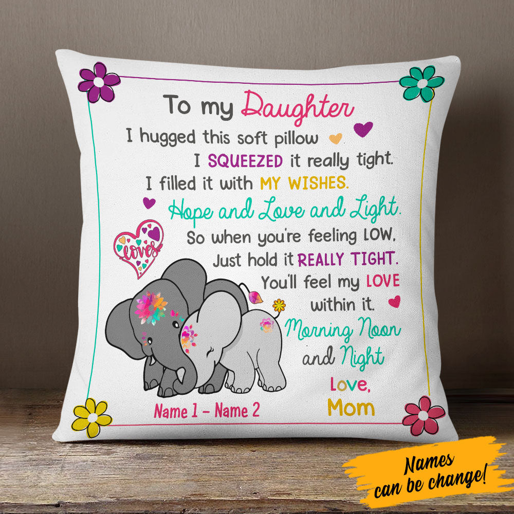 Personalized Elephant Daughter Pillowcase