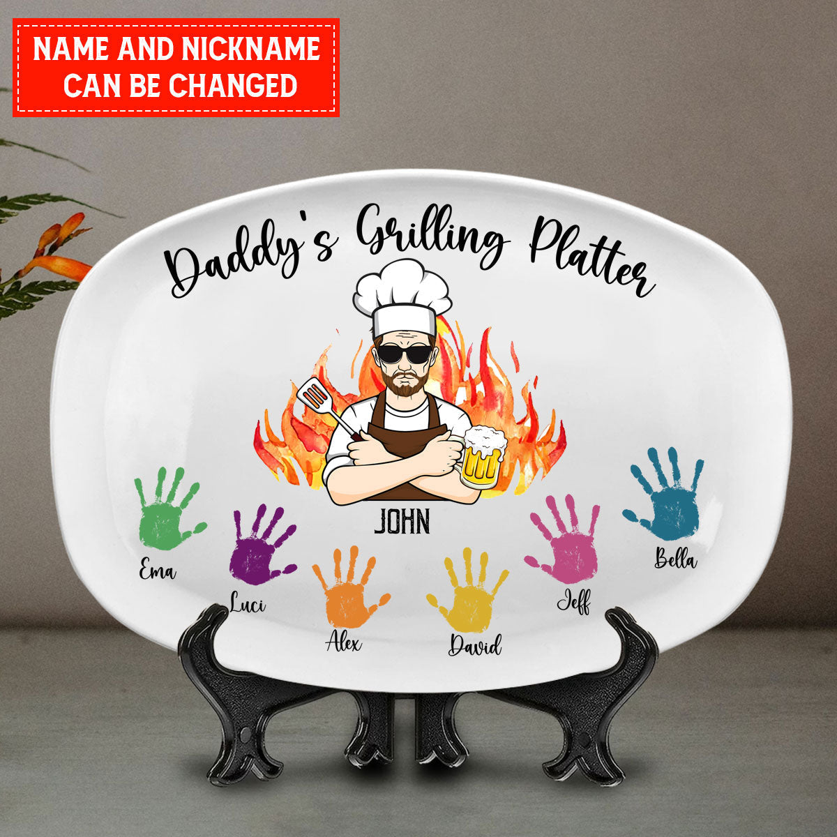 Daddy's Grilling Platter Personalized Gift For Grandpa Dad Papa
