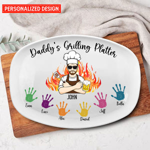 Daddy's Grilling Platter Personalized Gift For Grandpa Dad Papa