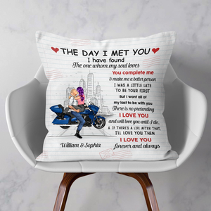 I Love You Forever And Always - Motorcycle Kissing Couple Personalized Pillow