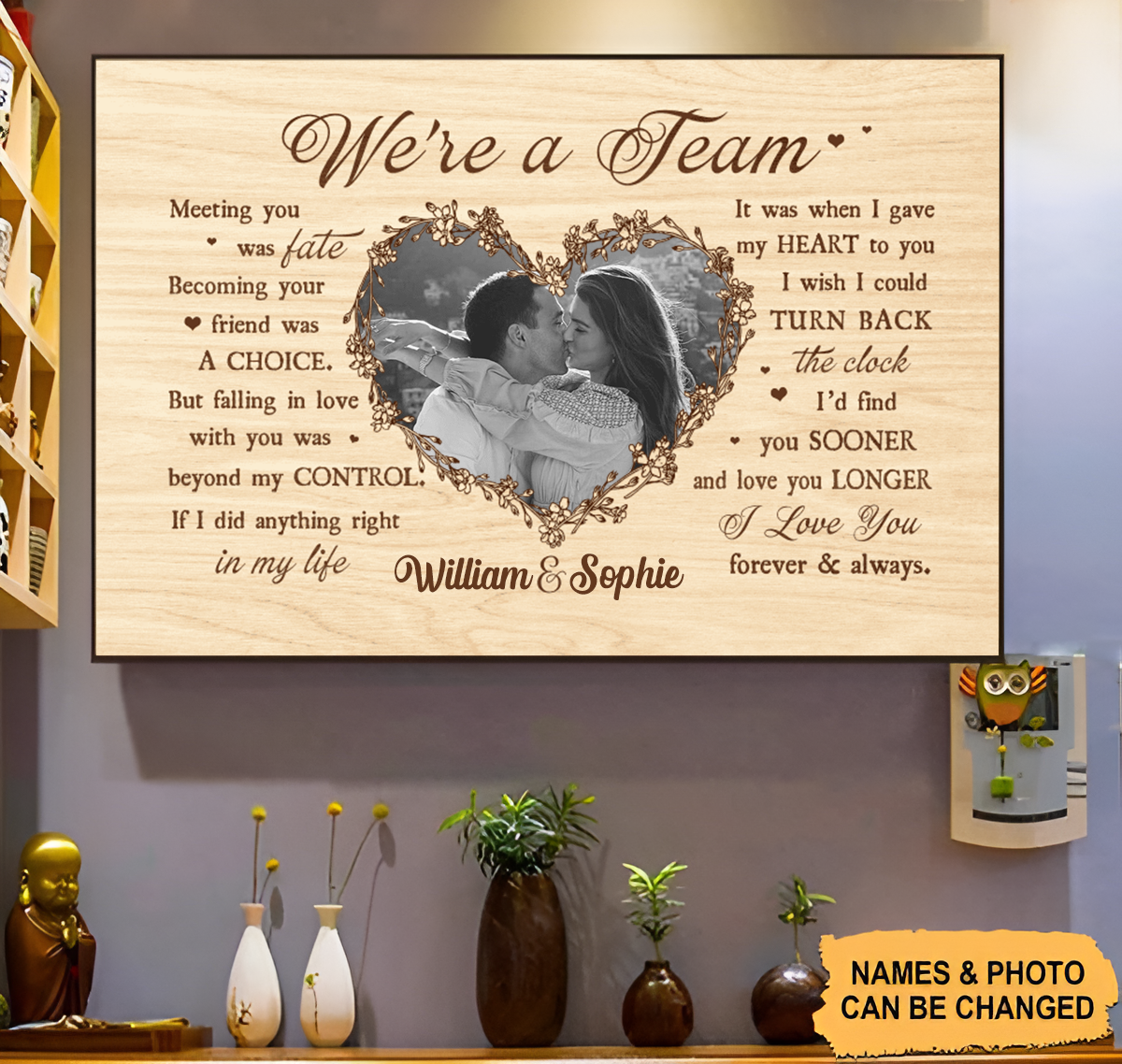 We're A Team Meeting You Is A Fate Personalized Upload Photo Canvas and Poster Family Gift