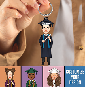 Personalized Girl Boy Graduation Acrylic Keychain - Gift for Graduate