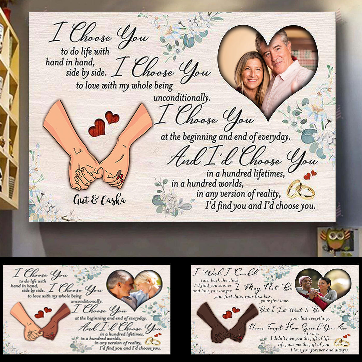 Gift For Couple Poster - Hand In Hand I Choose You...