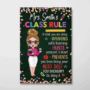 Doll Teacher Class Rule Personalized Vertical Poster