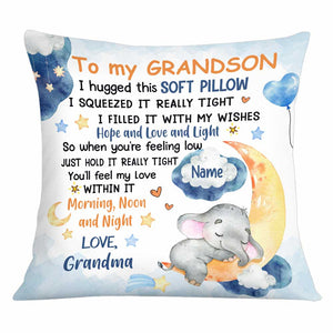 Personalized Mom Grandma Elephant Hug This Pillow
