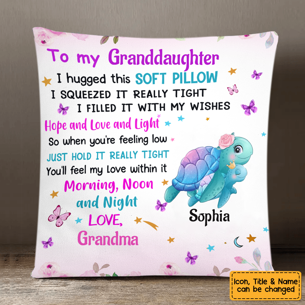 Personalized Granddaughter Daughter Sea Animals Hug This Pillow