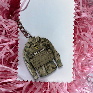 Army Veteran Custom Keychain Division and Name Personalized Gift