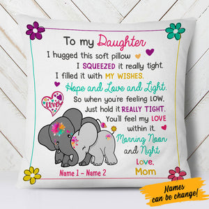 Personalized Elephant Daughter Pillowcase