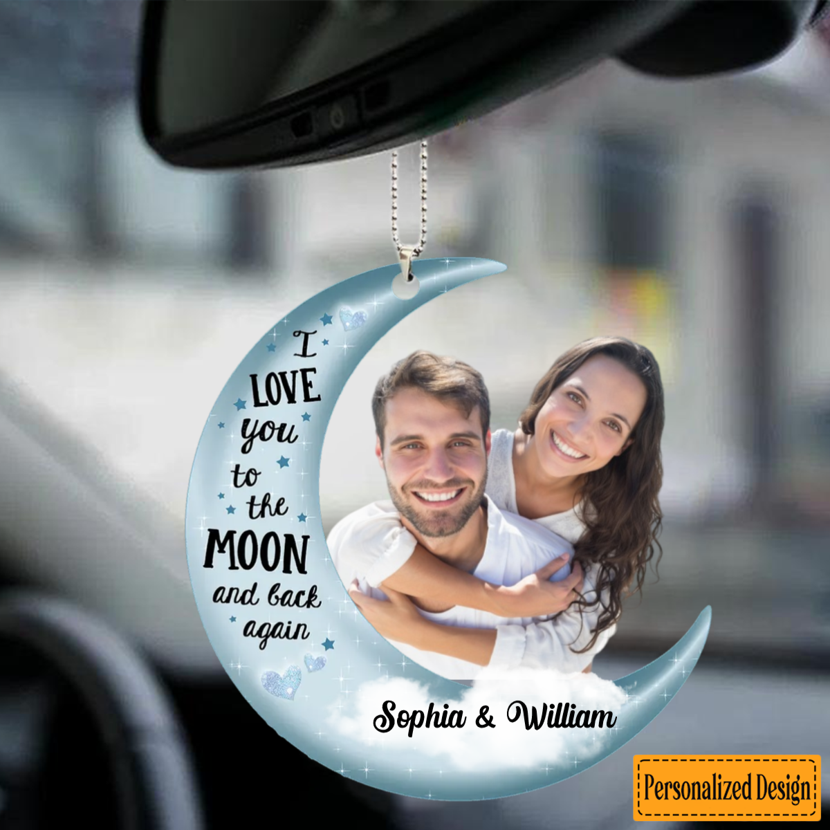 Personalized Couple Ornament - I love you to the moon and back again