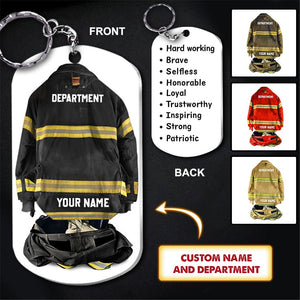 Personalized Firefighter Armor Stainless Steel Keychain